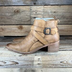 Free People Back Loop Leather Ankle Boot - Brown - 7.5 - New without box